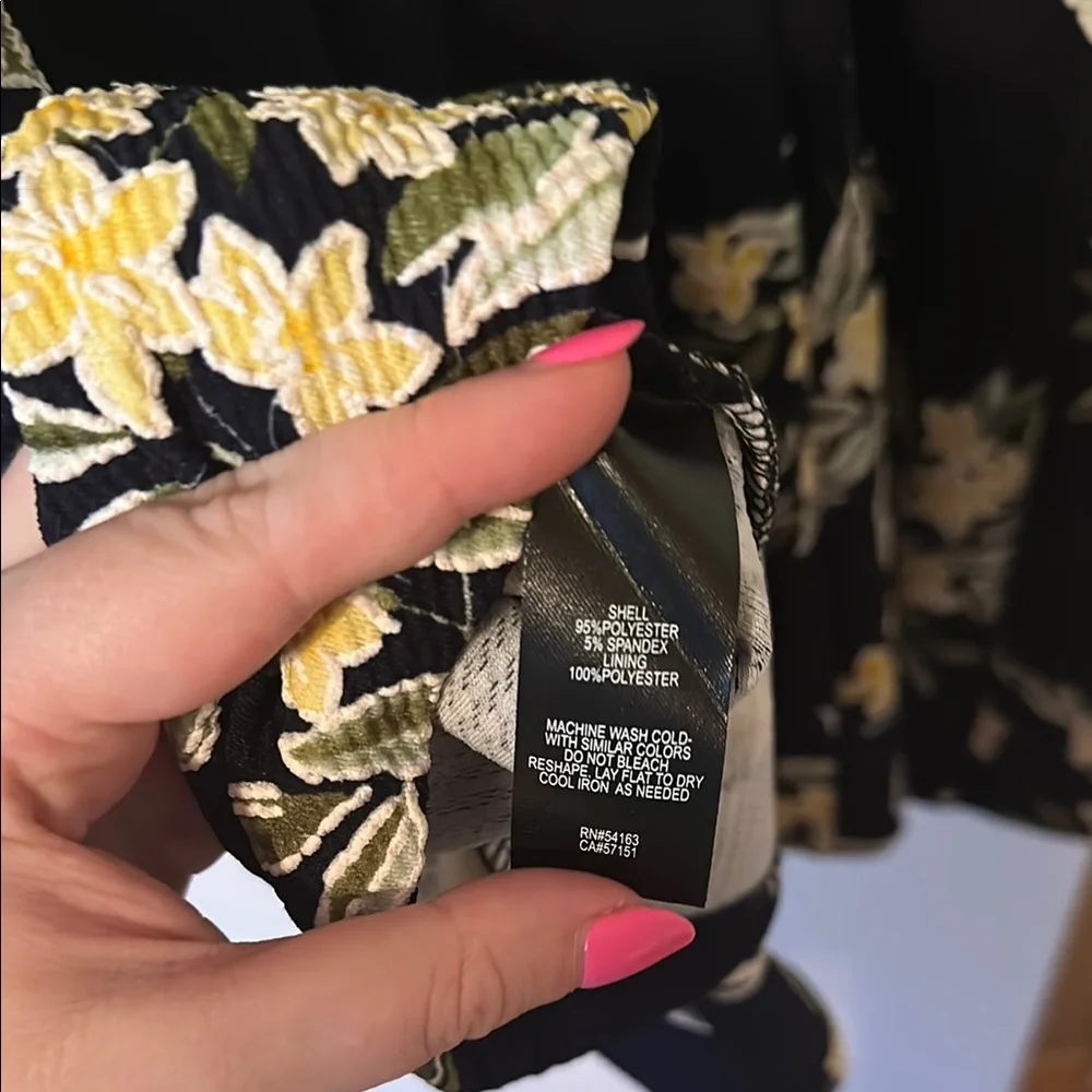 Jessica Howard Black Dress with Yellow Floral Design - Picture 6 of 6